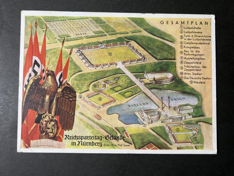 1937 Nazi Germany Postcard Cover Nuremburg to Schallbeingen