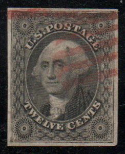 USA #17 XF-SUPERB, beautiful red cancel, 4 large margins, GEM!