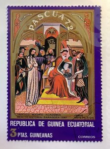 Equatorial Guinea 1972 Mi 47 CTO - 3p, Easter,  Jesus in front of Pilate