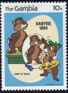 Gambia #503 Disney Easter, Chip and Dale, 1984. MNH