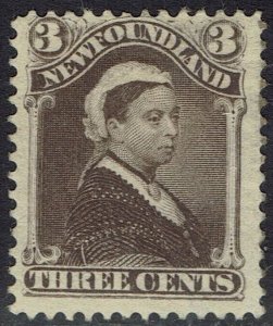 NEWFOUNDLAND 1887 QV 3C BROWN