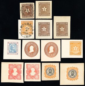 Liberia Stamps Lot Of 13 Early Cut Squares