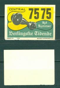 Denmark. Poster Stamp. Newspaper  Berlingske Tidende New Phone Number