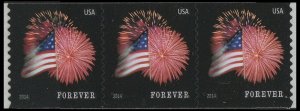 US 4868 Star-Spangled Banner F coil strip 3 SSP MNH 2014