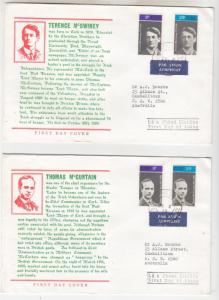 IRELAND, 1970 Irish Patriots set of 4 on 2 fdc's. to Australia.