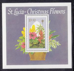 St Lucia Christmas 1988 S/Sheet (Scott #913) MNH 