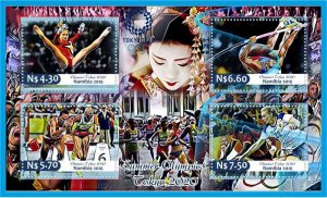 Stamps. Olympic Games 2020  high jump 2018 year 1+1 sheets perforated