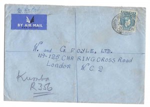 CAMEROON 1951 UK REGISTERED KUMBA CAMEROON TYING NIGERIA 3D. S.G. 57 TO LONDON