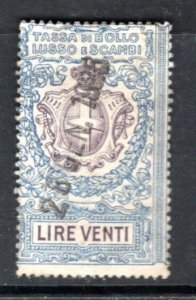 ITALY Revenue Luxury & Trade stamp*  c. mid 1920's