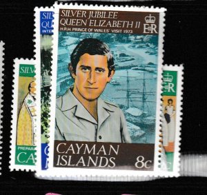 Cayman Islands Silver Jubilee QEII SC 379-81 MOG (3gbu)