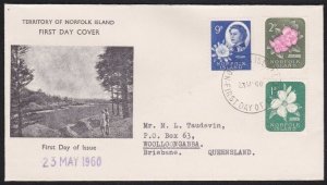 NORFOLK IS 1960 1d, 2d & 9d on commem FDC..................................B3836