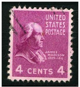 USA 1938 - Scott 808 used - 4c James Madison 