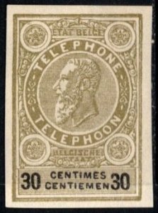 1892 Belgium Revenue 30 Centimes Telephone Tax Stamp Imperforated No Gum