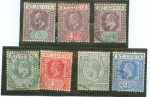 St. Lucia #43/44/50/57/65-67 Used