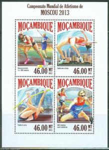 MOZAMBIQUE 2013 MOSCOW 2013 TRACK & FIELD CHAMPIONSHIPS  SHEET  MINT NH