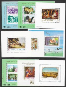 WORLDWIDE (157) Souvenir Sheets Mostly MNH Very Few CTO or Litely Hinged