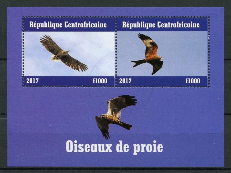 Central African Republic 2017 CTO Birds of Prey 2v M/S I Raptors Stamps 