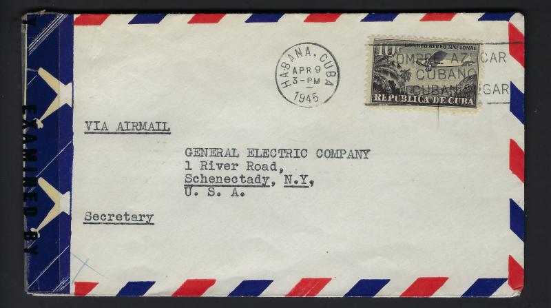 CUBA - NICE CENSORED MAIL COVER