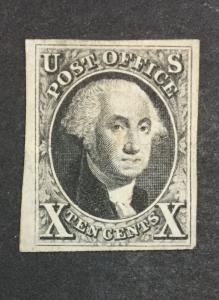 US #2 IMPERF USED $900 LOT #8296