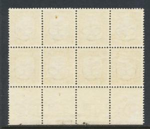 ICELAND 1907-8, 50a OFFICIAL BLOCK OF 8, VF NH Sc#O38 CAT$250 (SEE BELOW)