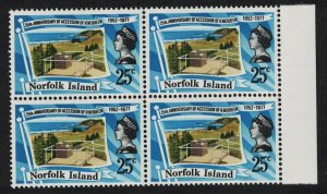 Norfolk Royal Silver Jubilee Block of 4 Margin 1977 MNH SC#218 SG#196