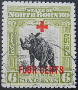 North Borneo 1918 Four Cents on Six Cents SG 240 used