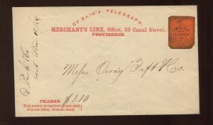 Bain's Telegraph Merchant's Line Providence Cover (ASCC 49, Rarity 6) LV6796
