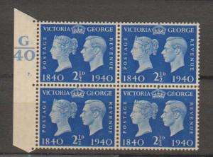 GB George VI  SG 483 Control G40 Cyl 7 Dot 