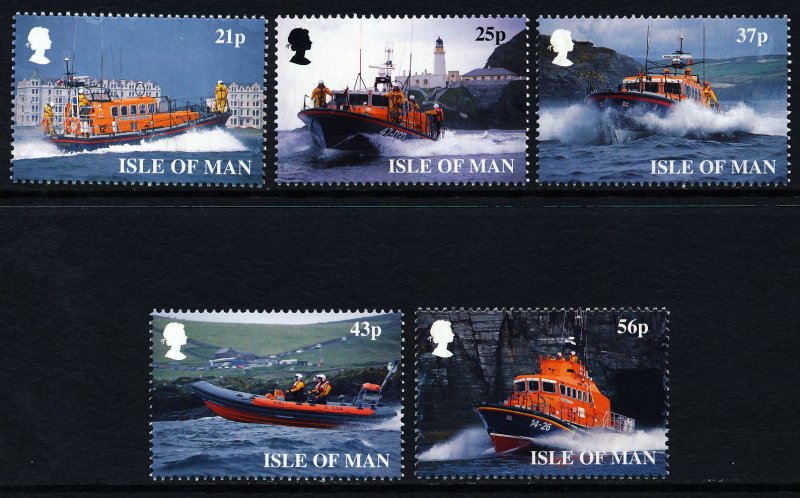 Isle of Man 1999 , Lifeboats MNH Set # 816-820