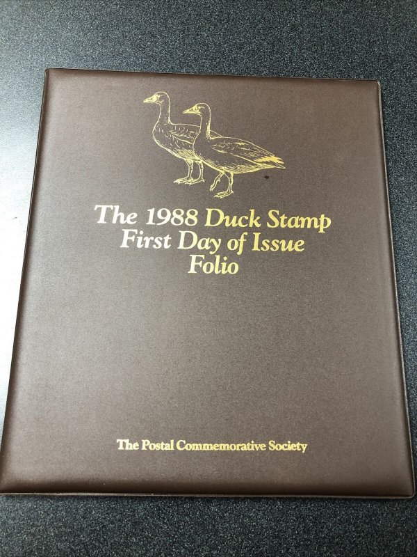 1988 Duck Stamp First Day of Issue Folio with Mint Duck Stamp  