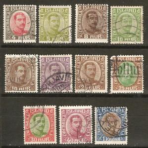 Iceland 11 Different Used F/VF 1920-31 SCV $24.85