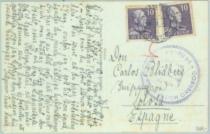 85360 - SWEDEN - POSTAL HISTORY - CARD to SPAIN with SAN SEBASTIAN Censor 1939