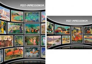 World Art Baroque Dutch Egypt Surrealism etc Maldives 20 MNH sheets stamp set