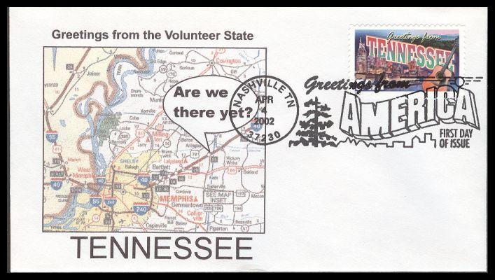 #3602 Greetings From Tennessee Southport FDC