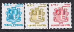 Andorra Spanish 296-298 Coat of Arms MNH VF