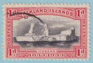 FALKLAND ISLANDS SG 128a  USED - THICK SERIF ON 1 VARIETY - VERY FINE! - P363