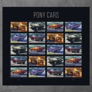 Pony Car forever stamps 5 sheets of 100 pcs