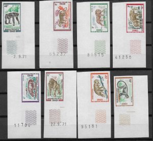 Congo Fauna, Wild Animals, Imperf with coin dates, Yvert # 318/325, VF MNH**