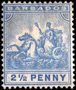 Barbados #96, Incomplete Set, 1904-1910, Hinged