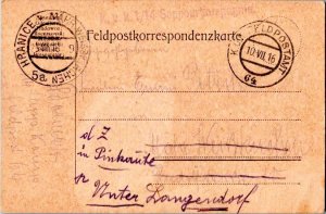 Austria Soldier's Free Mail 1916 K.u.K. Feldpostamt 64 Feldpostcard to Mahr. ...