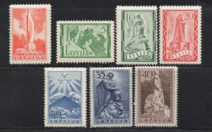 Latvia Sc 193-9 1937 Monuments stamp set mint