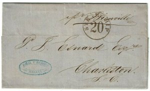 1868 incoming stampless cover, Steamship 20 cancel