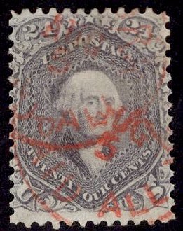 US Stamp Scott #78 USED SCV $400. Fantastic Orange Paid All Cancel!!!