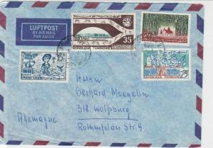 Rep. Tunisia 1960 Airmail to Germany Multiple Mixed Subject Stamps Cover Rf29383