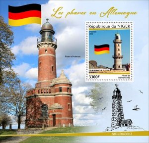 Niger - 2022 German Lighthouses - Stamp Souvenir Sheet - NIG220436b3