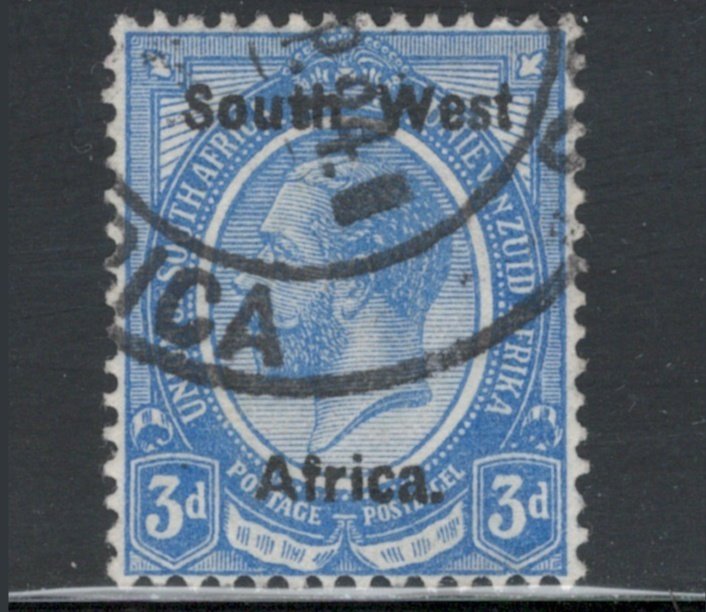 South West Africa 1922 King George V Overprint 3p Scott # 4a Used