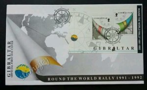 Gibraltar Round The World Rally 1992 Science Mathematics (miniature FDC)