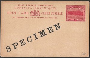 Dominica 1903 1d Postal Card HG8 'specimen' ovpt fine unused