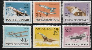 Albania 1992 Airplanes Aviation Sc 2389-2394 MNH A2665