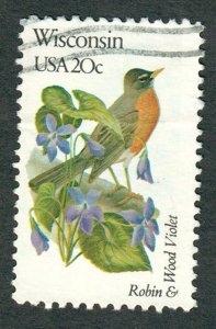 2001 Wisconsin Birds and Flowers used single - perf 10.5 x 11